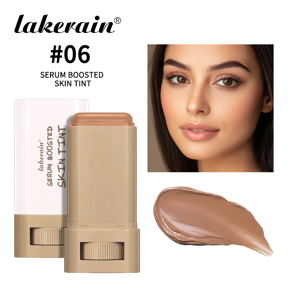 Skin Tint Foundation Stick Eraser Concealer Foundation Stick Serum Boosted Smooth Plumper Hight Coverage Travel Bronze Foundatio LadyShow.Store