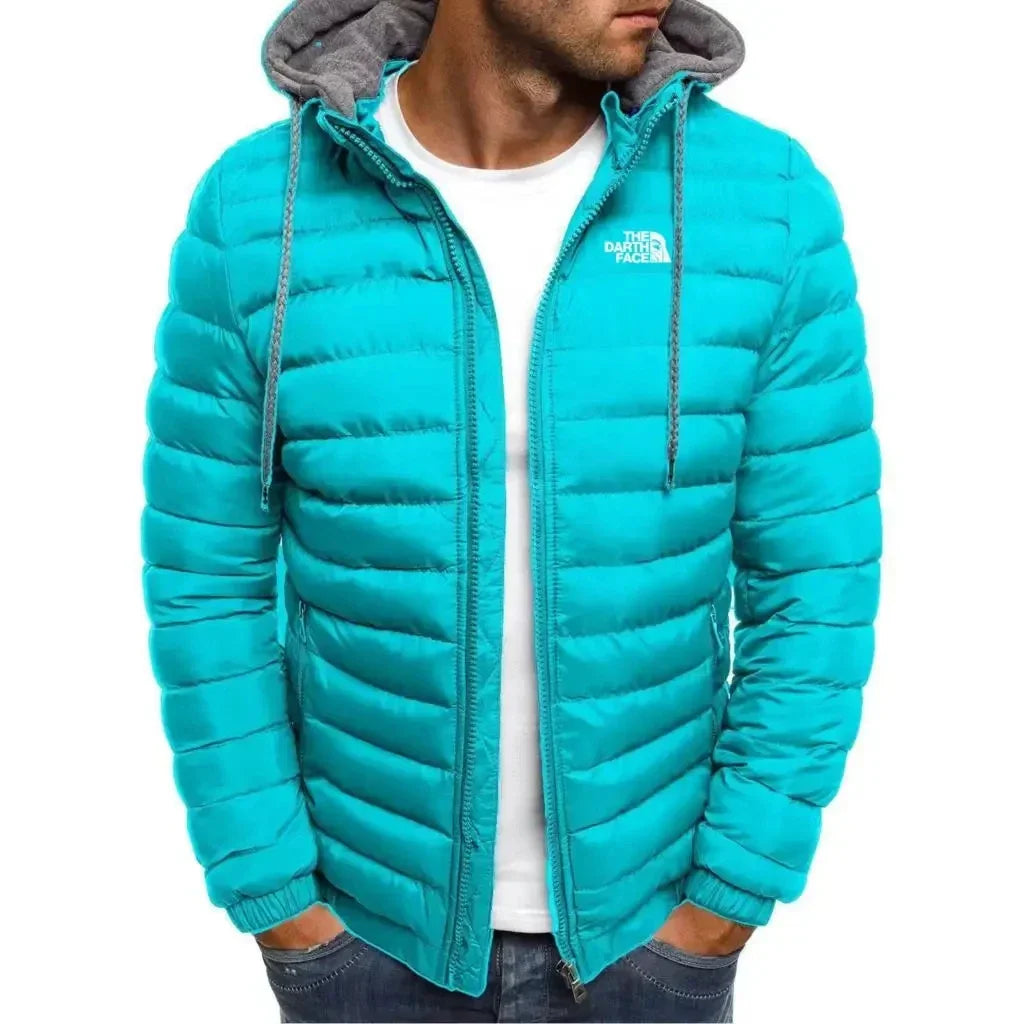 Men's Winter Warm Zipper Hooded Jacket Casual Slim Fit Fashionable Outdoor Business Travel Coat Windproof Thick Mens Clothing LadyShow.Store