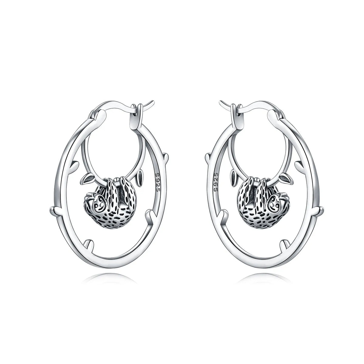 925 Sterling Silver Cute Lazy Cat Animal Pet Earrings Jewelry Hoop Earrings For Women Jewelry Birthday Party Fine Gifts Pi-Mart