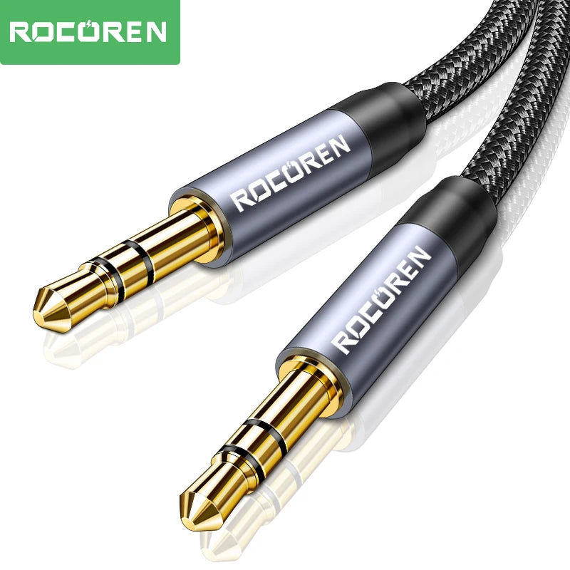Rocoren Audio Cable 3.5 mm Jack Male to Male Aux Cable For Phone Headphone Car MP3 Speaker Computer 3.5mm Jack Aux Wire Cord 5M Pi-Mart