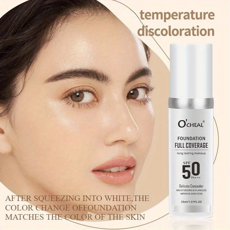 Magic Temperature Changing Liquid Foundation, Natural Foundation, Light Makeup. Long Lasting, Hard to Take Off Makeup Pi-Mart