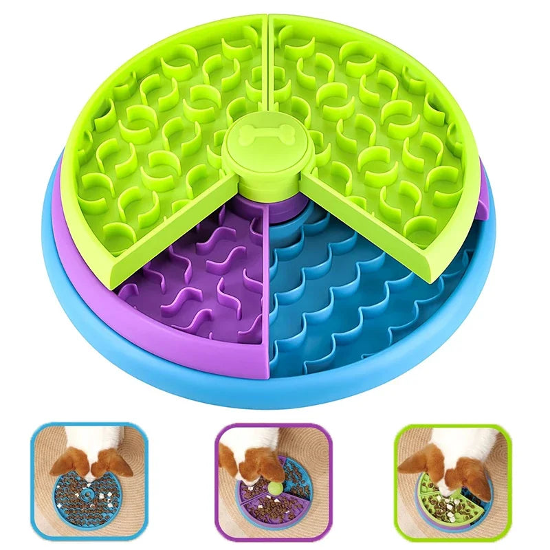 Dog Puzzle Slow Feeder Interactive Dog Puzzle Game 3 Layers Detachable Slow Eating Dog Bowl Anti-anxiety Dog Feeder Bowl Pi-Mart