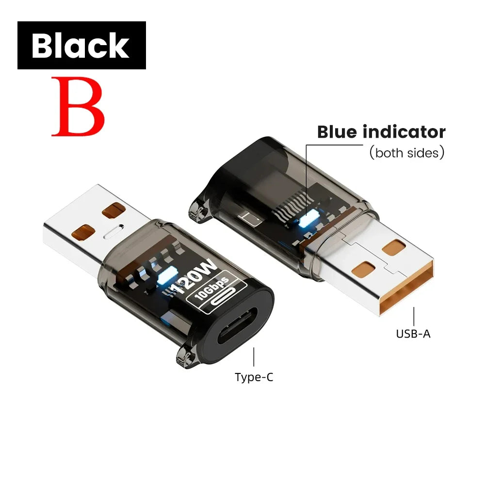 120W Fast Charging USB 3.2 To Type C Adapter OTG 10GB High Speed Data Audio Transfer for PC Tablet Xiaomi Huawei USB C Converter Pi-Mart