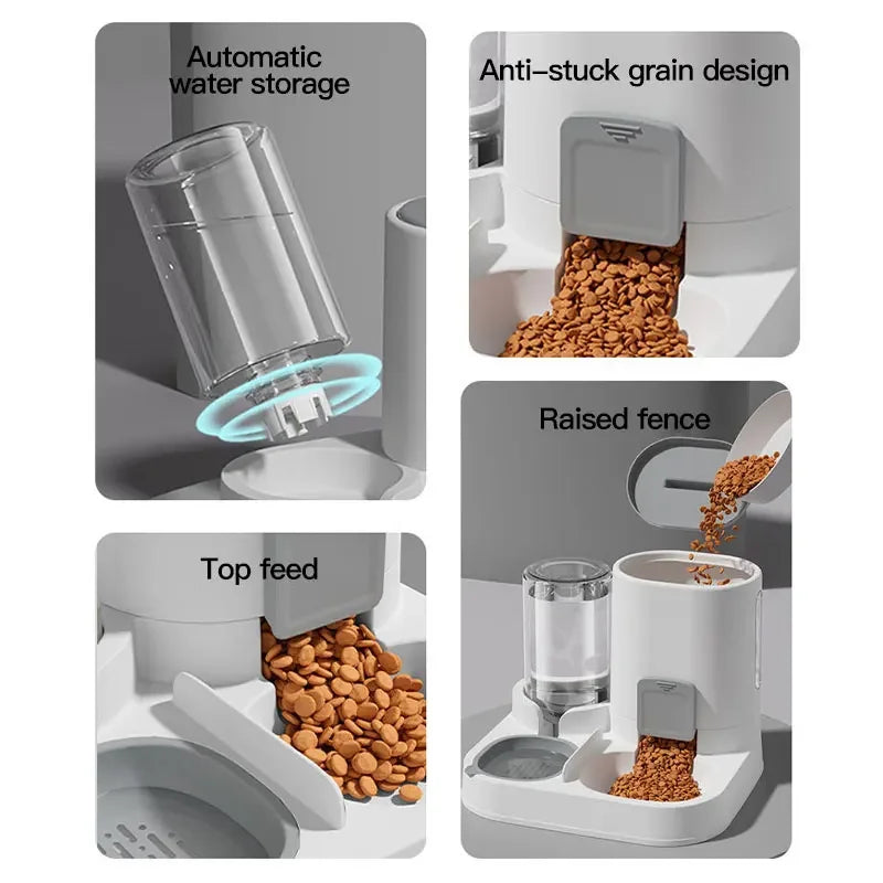 Automatic Gravity Cat Water Dispenser Feeder Spill-Proof Large Capacity One-Piece Design Pet Supplies Pi-Mart