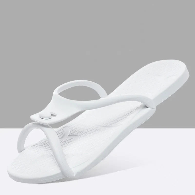 2024 Summer Women Folding Slippers Adults Portable Trip Travel Sandals Couples Indoor Soft Slides Men Beach Non-slip EVA Shoes LadyShow.Store