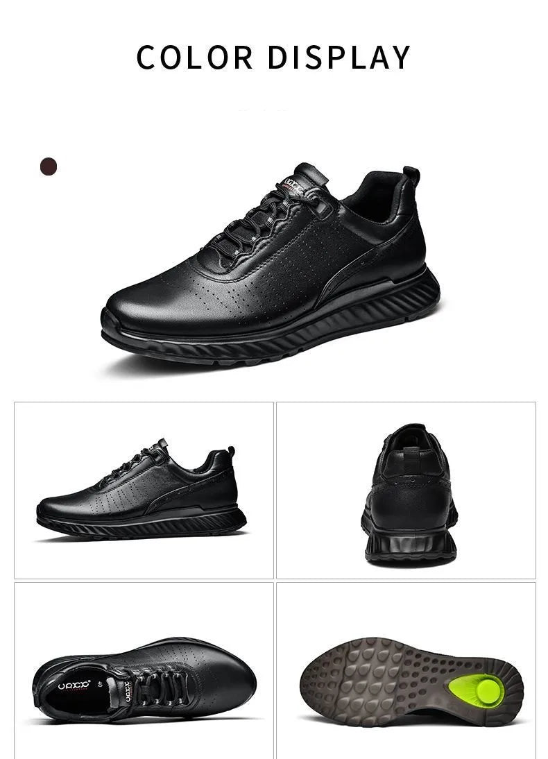 Genuine Leather Treking Shoes Mens Casual Shoes Business Brand Male Footwear Soft Comfortable Walk Sneakers Pi-Mart
