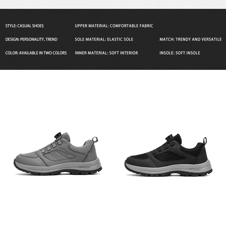 Men'S Spring And Autumn Sports Shoes Rotating Buckle Comfortable And Non Slip Hiking Sports Shoes Plus Size Men'S Shoes 39-48 Pi-Mart