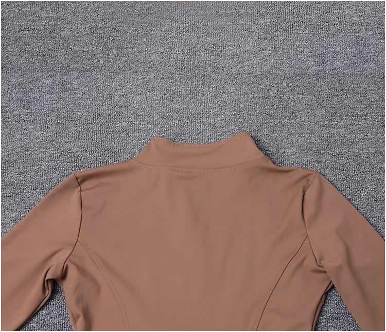 Women Sport Jacket Long Sleeve Shirt Workout Coat Gym Training Clothing Yoga Sportswear Pi-Mart