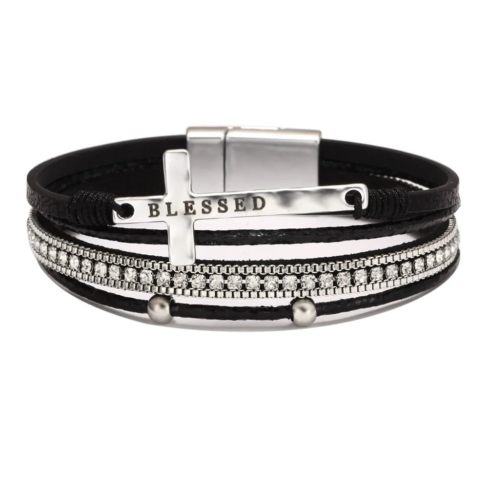 Bohemian Cowboy Chic Cross Bracelet Western Jewelry For Women Christian Bracelets Religious Bracelets Pi-Mart