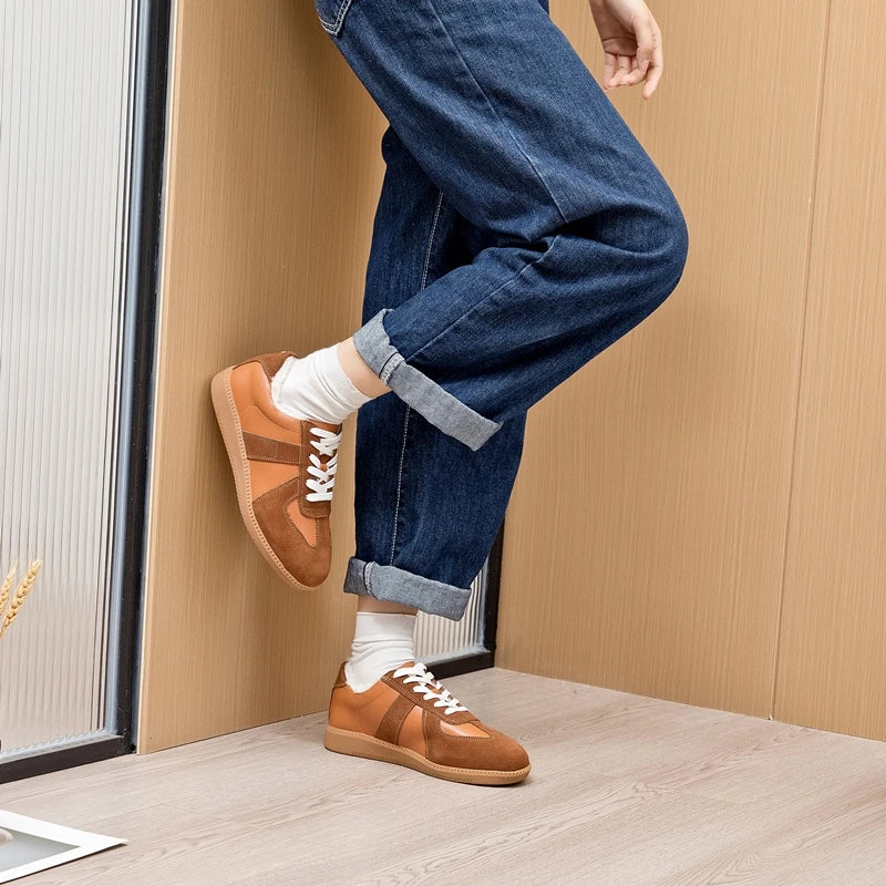 AIYUQI Women's Sneakers 2026 New Genuine Leather Ladies Moral Training Shoes Casual Spring Flat Shoes Women Pi-Mart