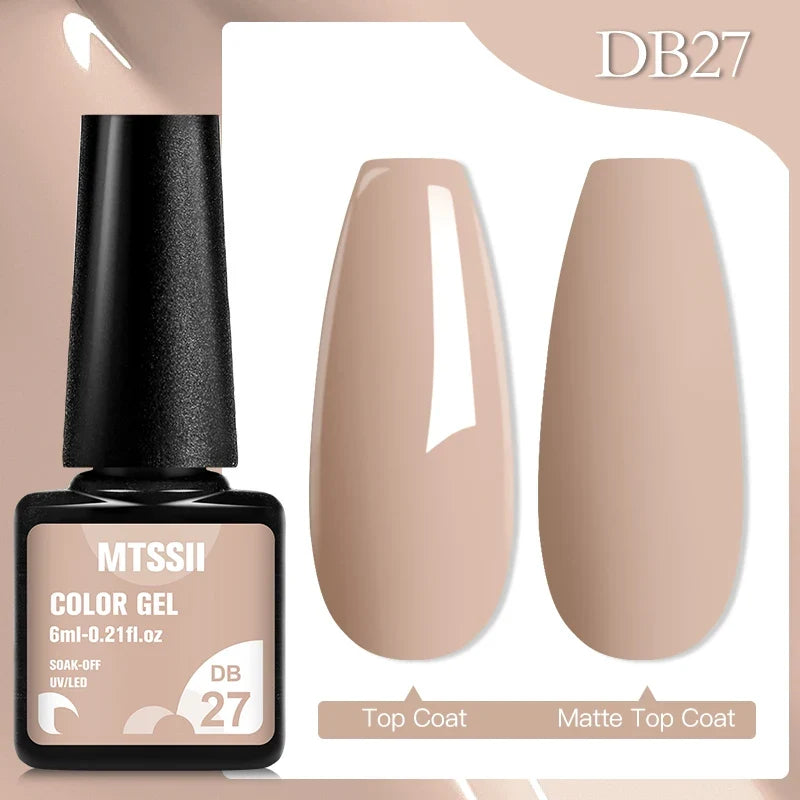 Mtssii 6ML Chocolate Color Gel Nail Polish Brown Semi Permanent UV Gel Autumn Winter Popular Soak Off Nail Art Gel Varnishes Tri Light Beauty
