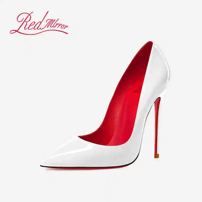 Women Heels Naked Color Women's Elegant High Heel Luxury Black Shoes Woman 2026 Red Shiny Bottoms Pointed Toe Party Ladies Women Pi-Mart