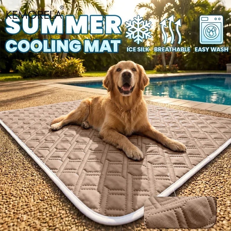 KEMORELA Dog Cat Summer Cooling Pad Mat Washable Puppy Big Dog Ice Gel Bed Mattress Cool Mascotas Cushion Blanket Pet supplies Pi-Mart