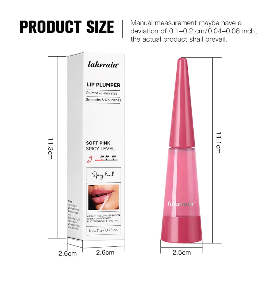 Lakerain Instant Lip Plumper Gloss Oil Lip Long-Lasting Moisturizer Volume Boosting Lip Oil Volumizing & Hydrating Non-Dry Plump Pi-Mart