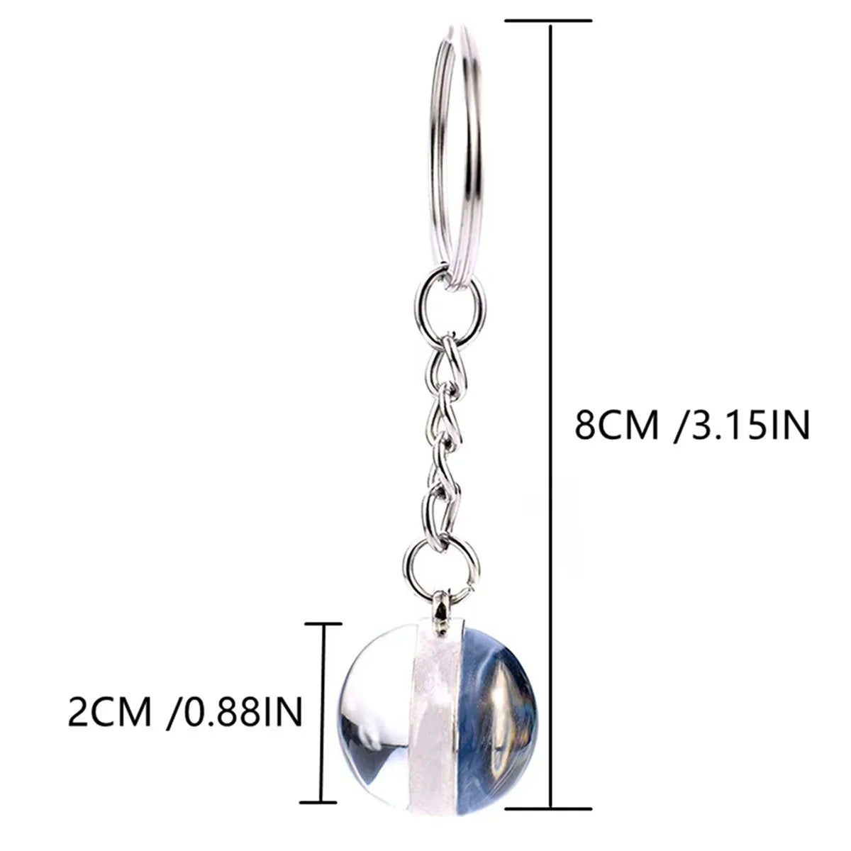 12 Constellation Key Chain Luminous Double Sided Glass Ball Pendant 12 Zodiac Key Chain Fashion Birthday Gift for Men and Women Pi-Mart