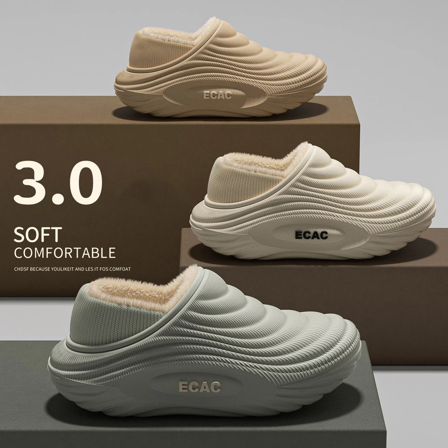 Baotou waterproof cotton slippers, home cotton shoes, winter warm and non slip couple cotton slippers LadyShow.Store