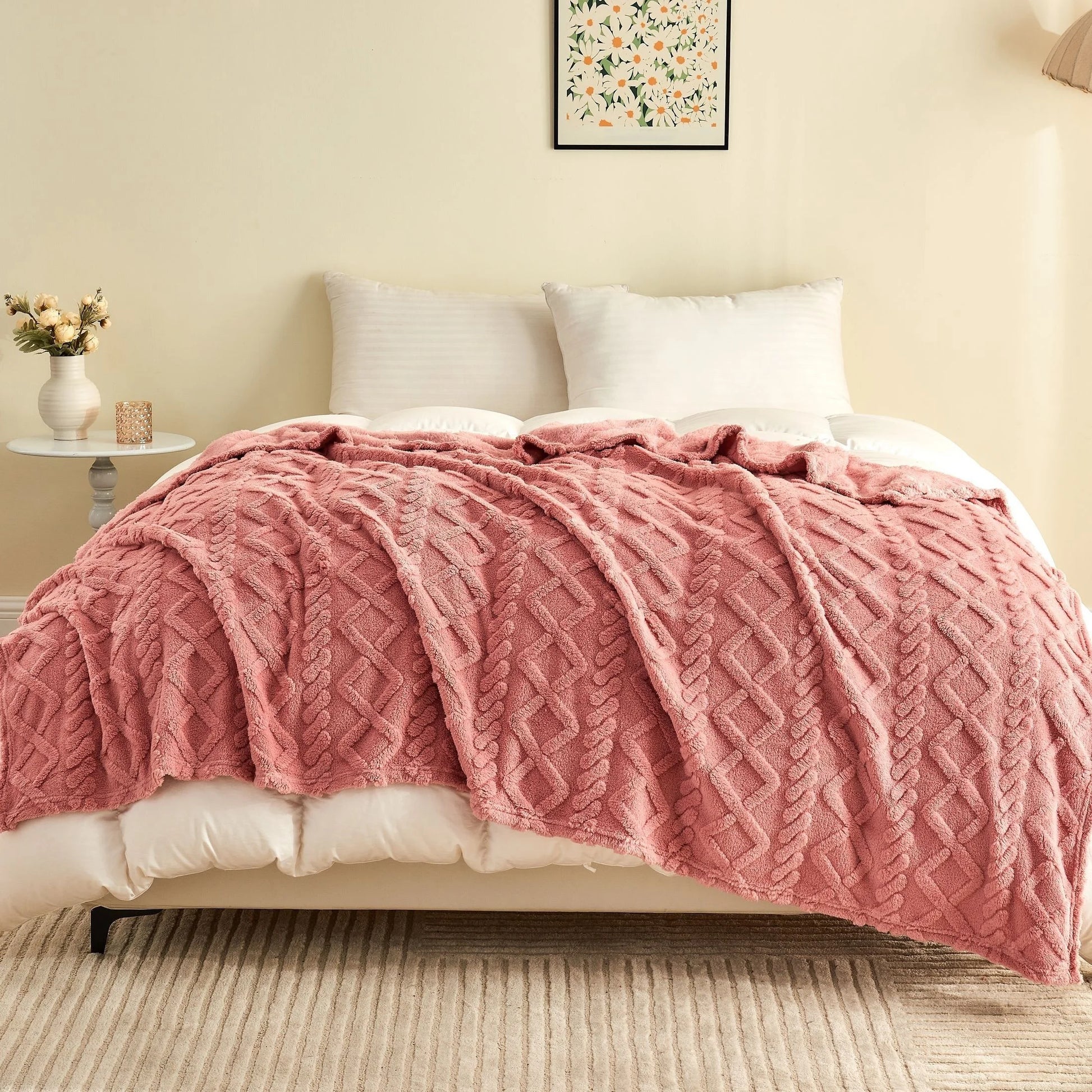 1pc Luxurious Fleece Blanket - Ultra-Soft 3D Plush Dense Weave, For Christmas , All-Season Cozy Flannel Throw Best Price In  EU Pi-Mart
