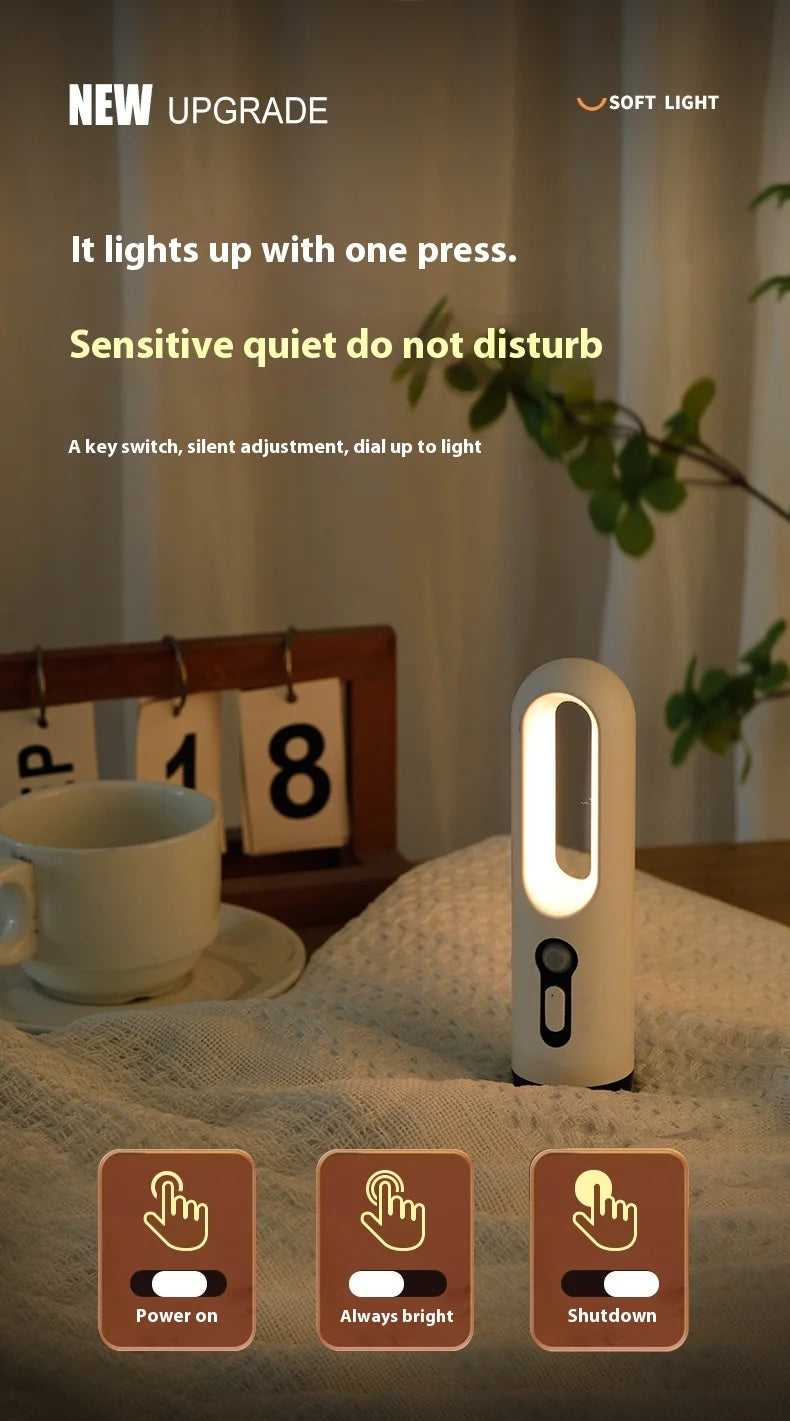 AiQUE LED Motion Sensor Night Light Portable 2 in 1 Flashlight Bedroom Bathroom Reading Camping Lighting Baby Feeding Eye Care Pi-Mart