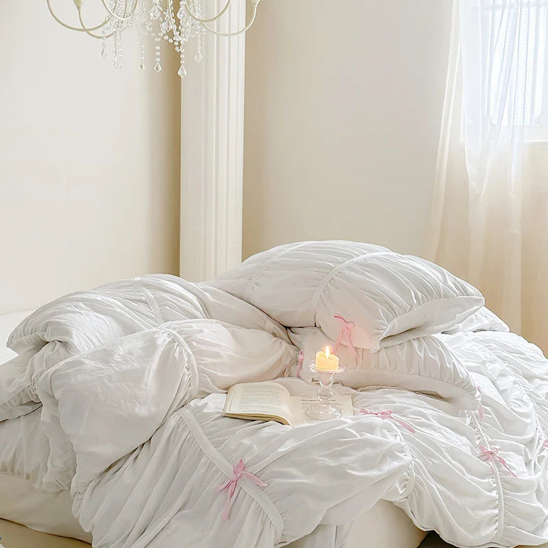 Bonenjoy Bedding Set Simple Style Bedclothes Skin-friendly Bedsheet Set Single/Queen/King Size Bed Linen Set juegos de sábanas LadyShow.Store