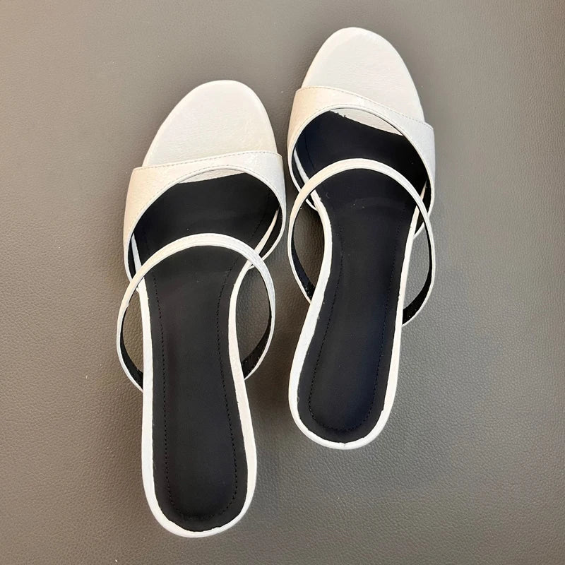JOZHAMTA Size 34-43 Women Real Leather Casual Flats Slippers Comfort Slides Sandals Soft  Fashion 2025 Daily Home Outdoor Pi-Mart