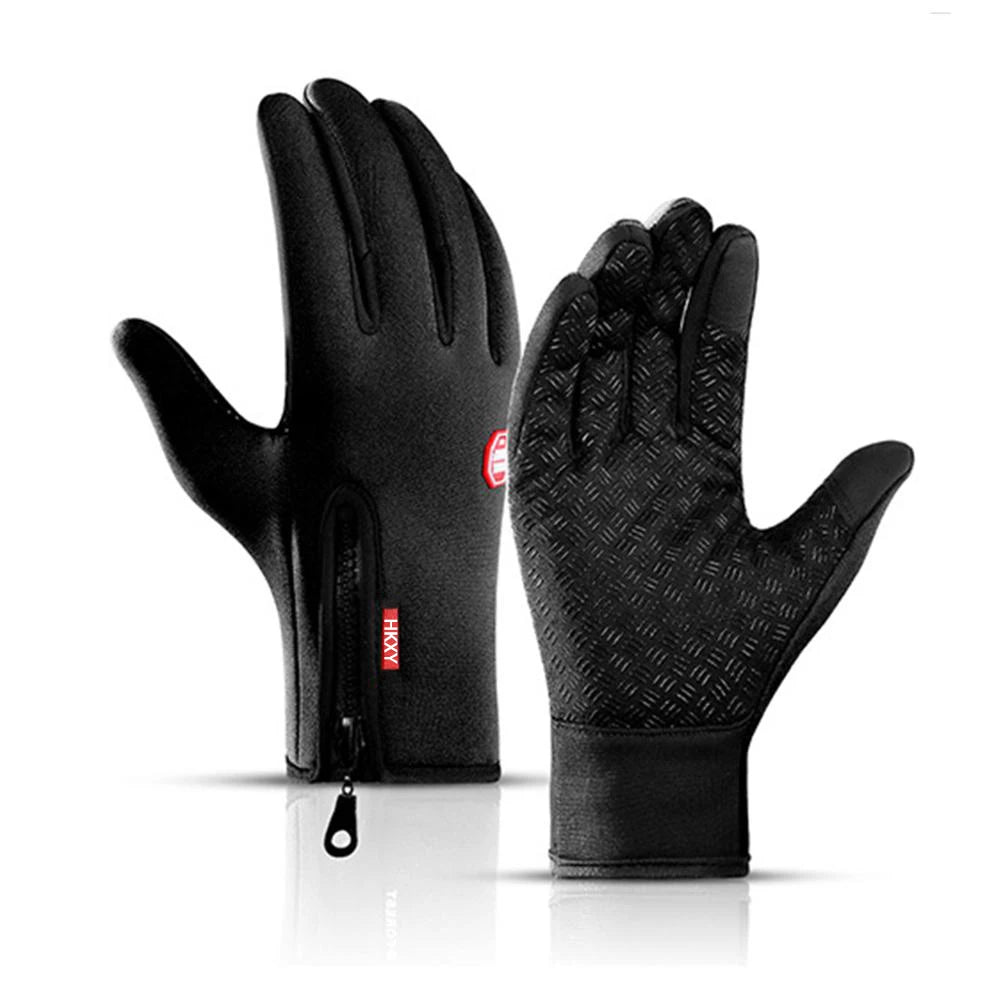 Winter Cycling Gloves Men Women Motorcycle Fleece Sport Zipper Autumn Touch Screen Warm Water-Repellent Windproof Non-slip Glove Pi-Mart