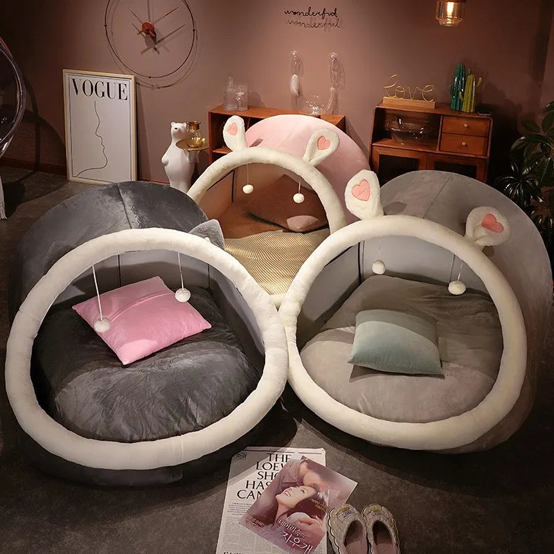 Cute Oversized Adult Child Plush Tent Cozy House Lazy Person Sofa On The Ground Cat's Nest Christmas Cushions Sitting Cushion Pi-Mart