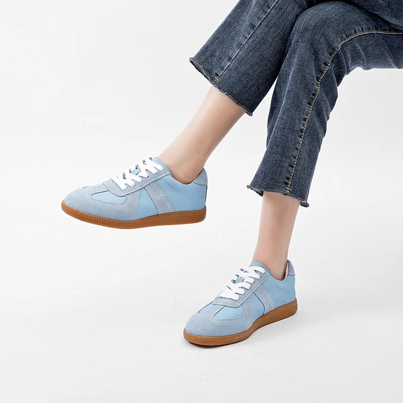 AIYUQI Women's Sneakers 2026 New Genuine Leather Ladies Moral Training Shoes Casual Spring Flat Shoes Women Pi-Mart