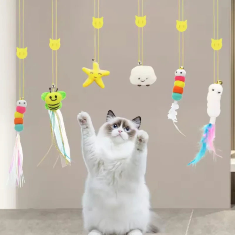 Interactive Cat Toy Hanging Simulation Cat Toy Funny Self-hey Interactive Toy for Kitten Playing Teaser Wand Toy Cat Supplies Pi-Mart