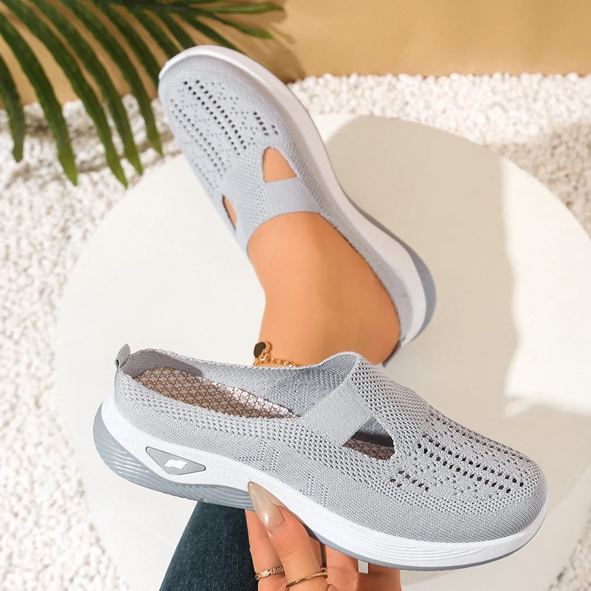 Women shoes  Convenient and comfortable at home, one foot with a vent and half slipper women's summer shoes free shippiing shoes LadyShow.Store