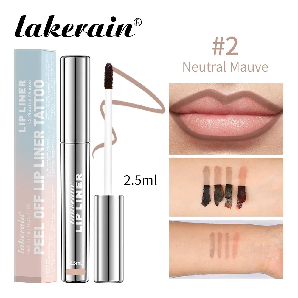 Waterproof Lip Liner Peel Off Tattoo Lipgloss Waterproof Long Lasting Matte Lip Tint Brown Contour Tear-off Lips Stain Cosmetic Tri Light Beauty