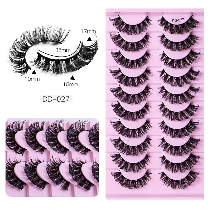 Fashion Russian Strip Lashes 2/5/10 Pairs 3D Mink Lashes Natural Eyelashes Dramatic False Eyelashes Wholesale Eyelash Extension Pi-Mart