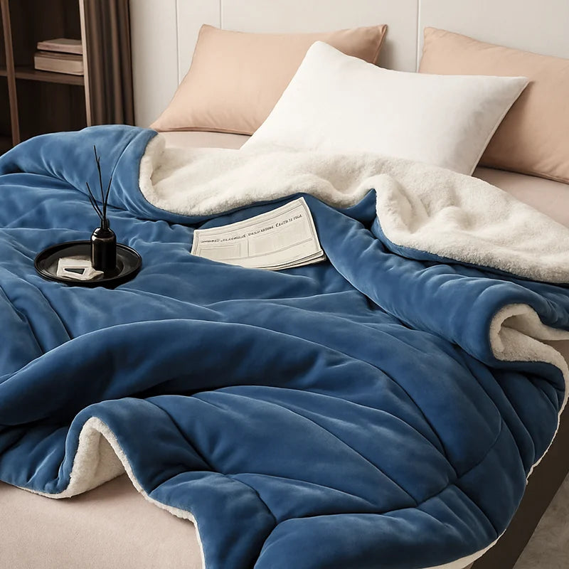 Spring Imitation Lambswool Multi-functional Blanket Queen Blankets for Bed Soft Plush Comfortable Milk Fleece Blanket for Throw Pi-Mart