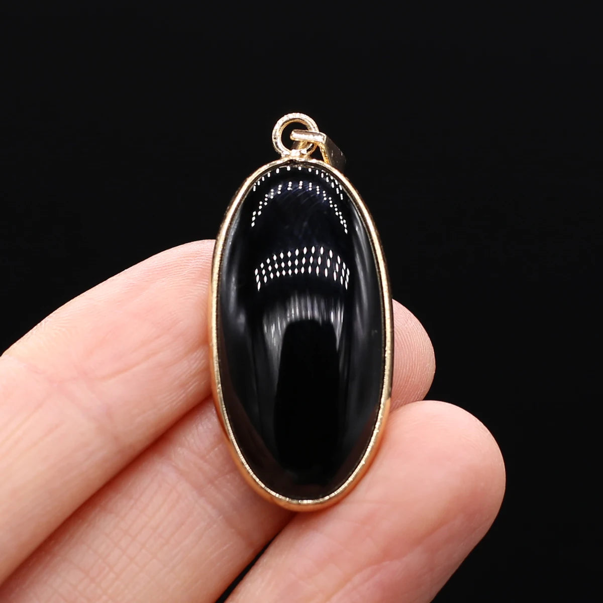 Natural Stone Pendants Grey Agate Unakite Tiger Eye Cabochon Beads Pendant for Jewelry Making DIY Charms Necklace Accessories Pi-Mart