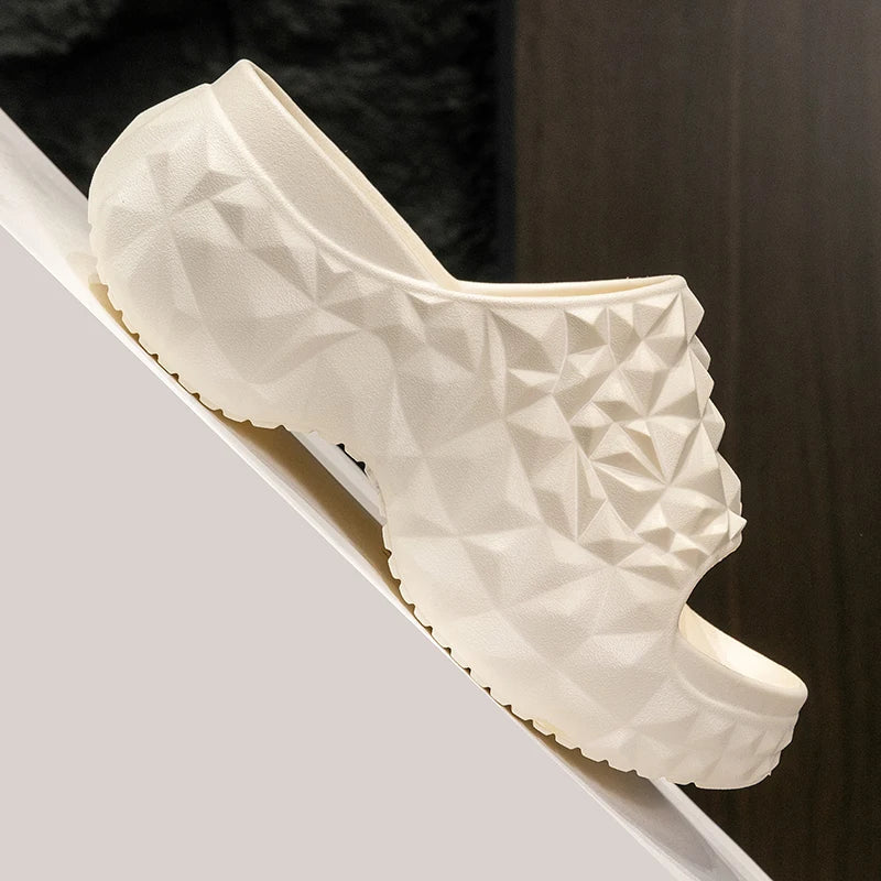 Women's Chunky Platform Slippers Summer Comfort Soft Thick Bottom Slides Woman for Sandals New Open Toe Non-slip Beach Shoes LadyShow.Store