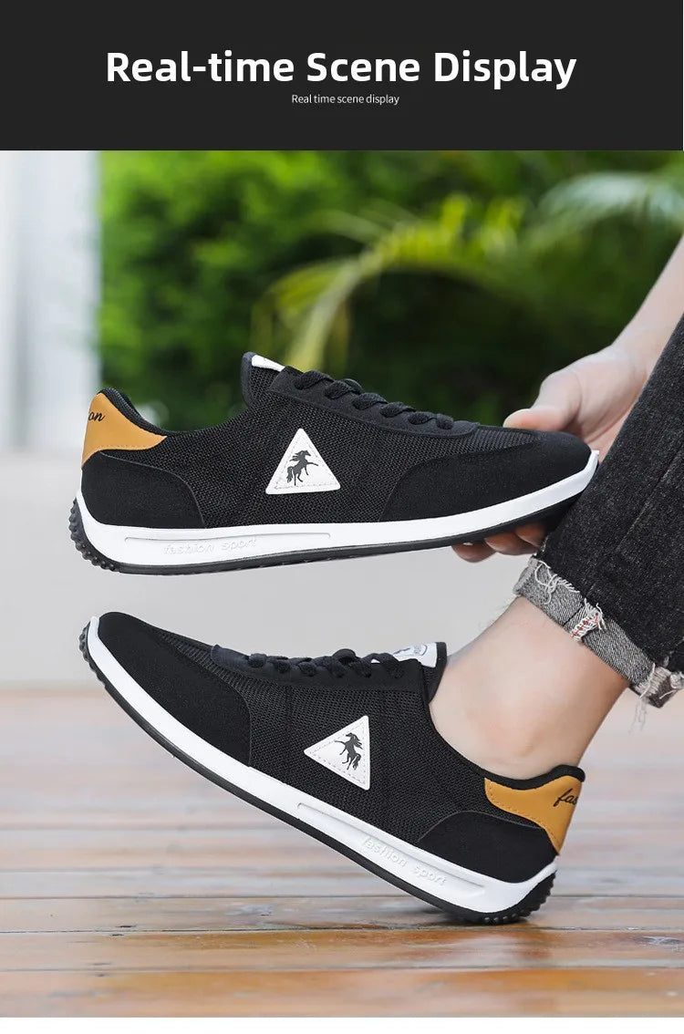 New 2026 Men's Casual Comfortable Breathable Sports Shoes Lightweight Anti-slip Wear-resistant Canvas Low-top round Toe Slip-On Pi-Mart