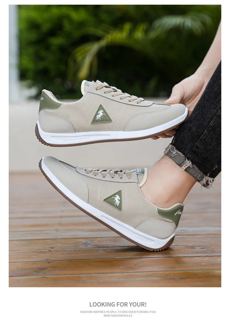 New 2026 Men's Casual Comfortable Breathable Sports Shoes Lightweight Anti-slip Wear-resistant Canvas Low-top round Toe Slip-On Pi-Mart