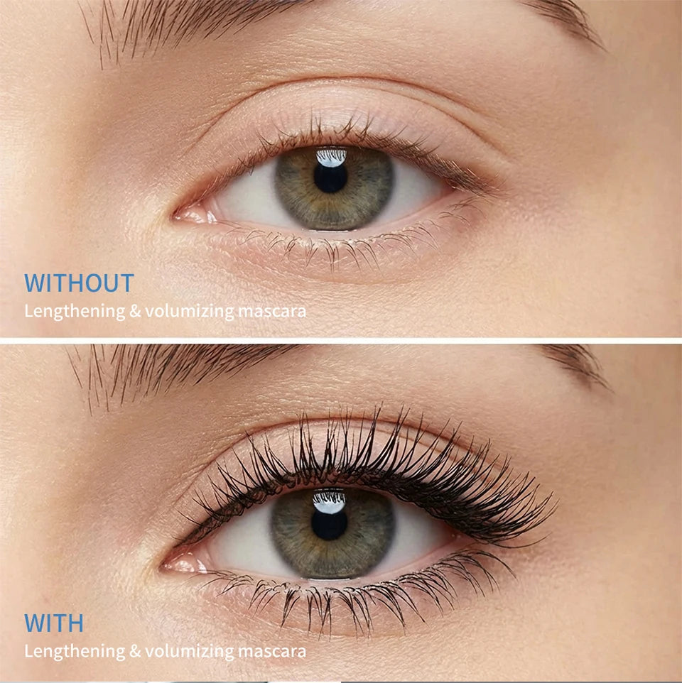 Lengthening & Volumizing Mascara Water-Resistant Long-Lasting Nourishing Strengthen Mascara Glossy Natural Finish Eye Makeup Pi-Mart