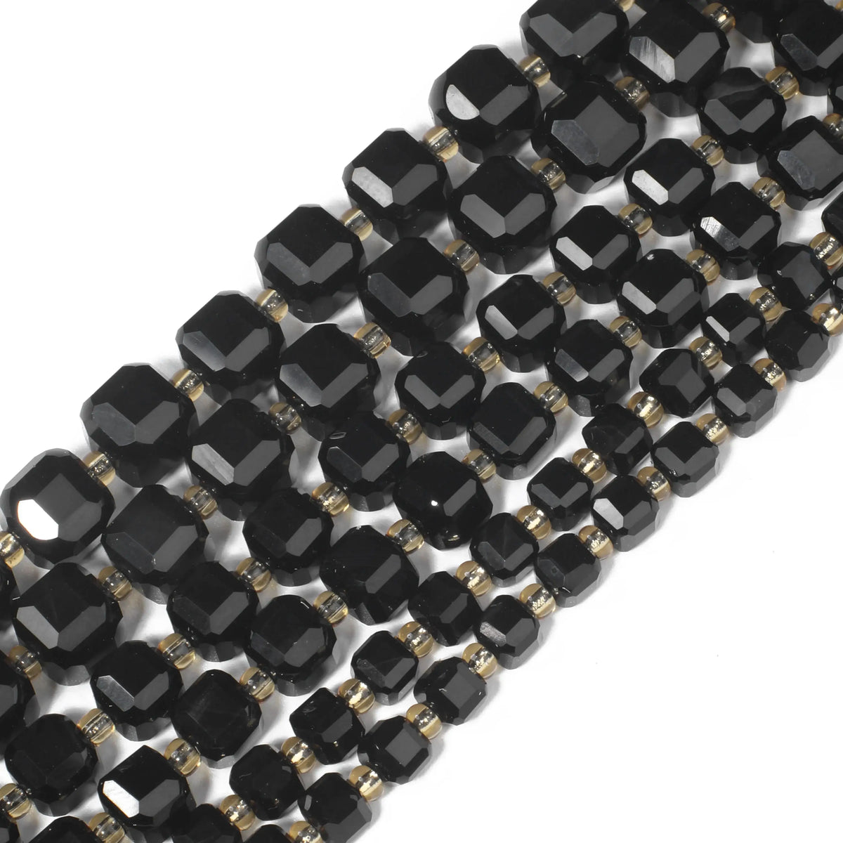 Natural Stone Faceted Square Black Agate Cube Spacer Beads For Jewelry Making Diy Bracelet Necklace Beading Accessories Pi-Mart