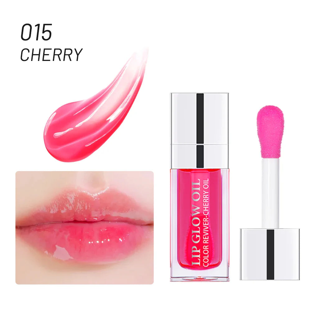Crystal Jelly Moisturizing Lip Oil Plumping Lip Gloss Makeup Sexy Plump Lip Glow Oil Tinted Lip Plumper LadyShow.Store
