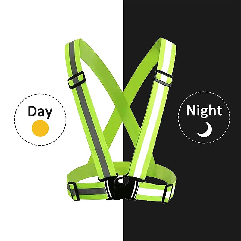 Outdoor Adjustable Safety Vests Night Walking Highlight Reflective Vest Lightweight Biking Safety Straps Running Jackets Pi-Mart