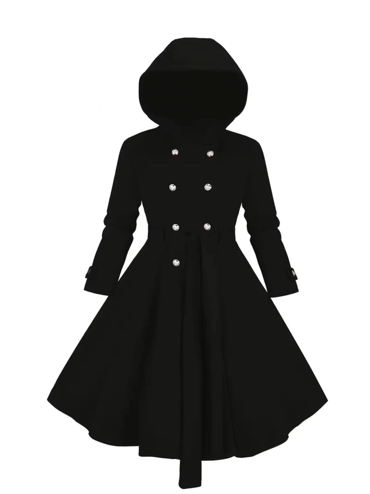 A Large-Sized, Casual, Elegant and Fashionable Double-Breasted Hooded Jacket for Women in Autumn and Winter Pi-Mart