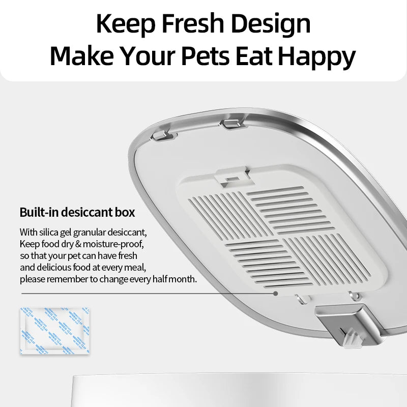 ROJECO Automatic Cat Feeder Pet Smart Cat Food Kibble Dispenser Remote Control Auto WiFi Double Feeder For Cats Dog Accessories Pi-Mart