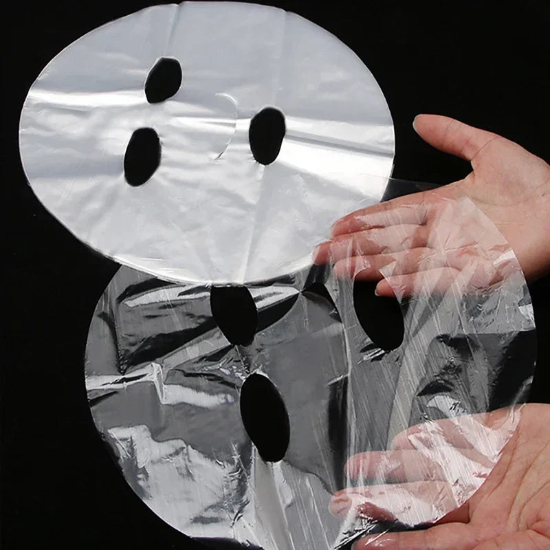 100pc Disposable Plastic Film for Face Fresh Keeping Film Mask Beauty Salon Promote Product Absorptio Ultra Thin Skin Care Paper Tri Light Beauty