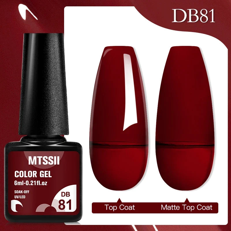 Mtssii 6ML Chocolate Color Gel Nail Polish Brown Semi Permanent UV Gel Autumn Winter Popular Soak Off Nail Art Gel Varnishes Tri Light Beauty