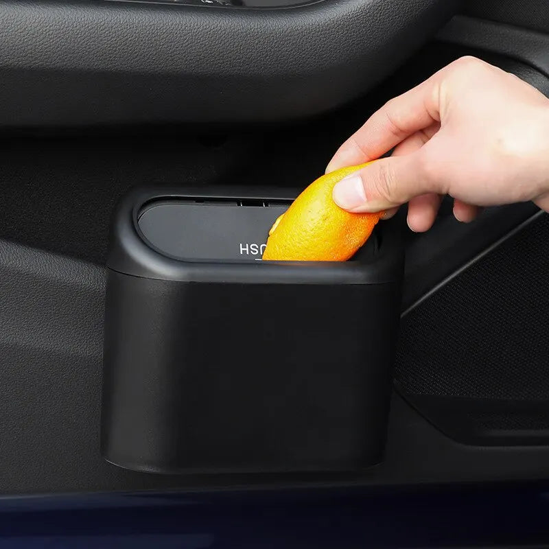 Portable Car Trash Can Hanging Mini Vehicle Garbage Organization With Lid Multifunctional Folding Automotive Garbage Storage Box LadyShow.Store