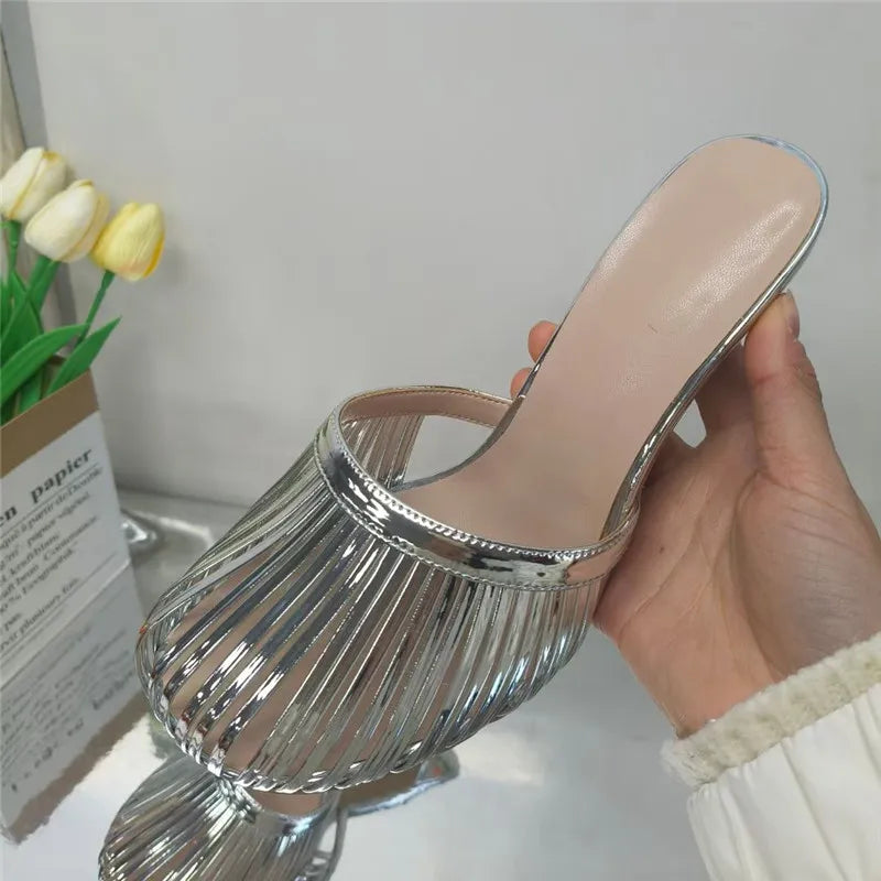 2026 New Sexy Women's Open Toe Mule Sandals - Slip On Stiletto Heels for Wedding/Party, Summer Breathable Comfort Dressy Shoes LadyShow.Store