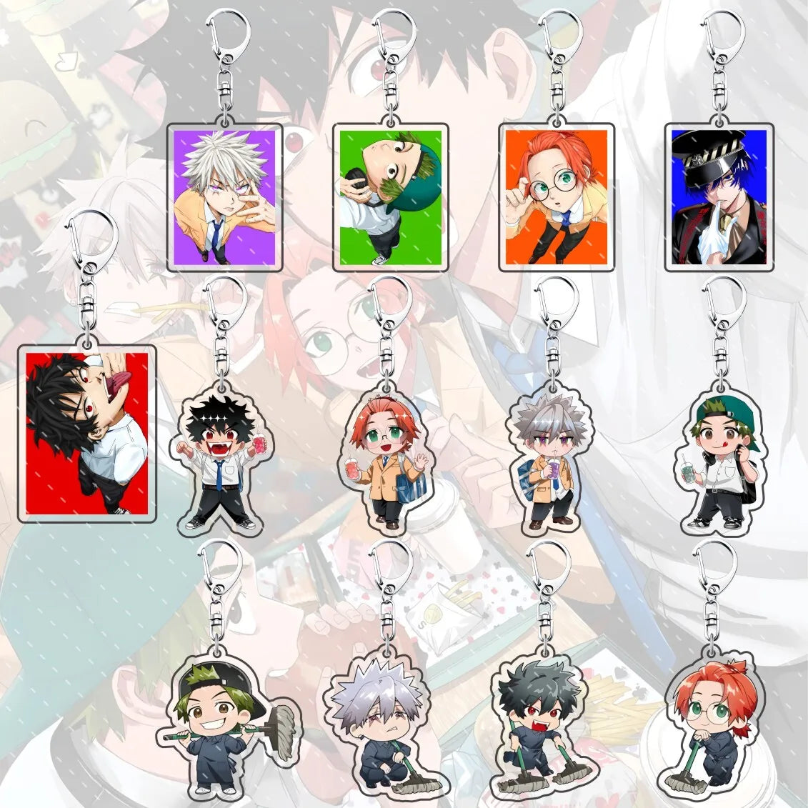 Comic anime Phantom Busters 6 cm acrylic backpack pendant cute keychain decoration collectible gift Pi-Mart