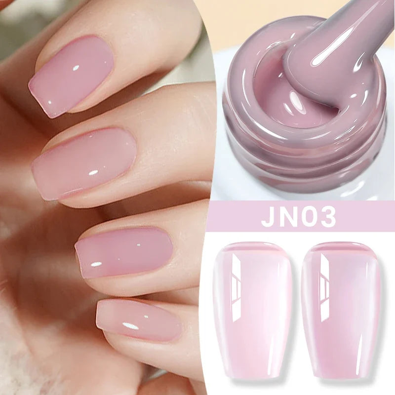 BORN PRETTY 10ml Jelly Nude Gel Nail Polish 50 Colors Semi Transparent Nail Art Nail Supplies Soak off UV LED Nails Gel Varnish Tri Light Beauty