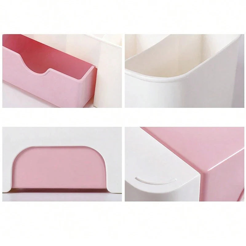 Nail Storage Box Plastic Drawer Style Easy to Clean Desktop Organization Large Capacity Cotton Swab Polishing Sand Strip Toolbox Tri Light Beauty