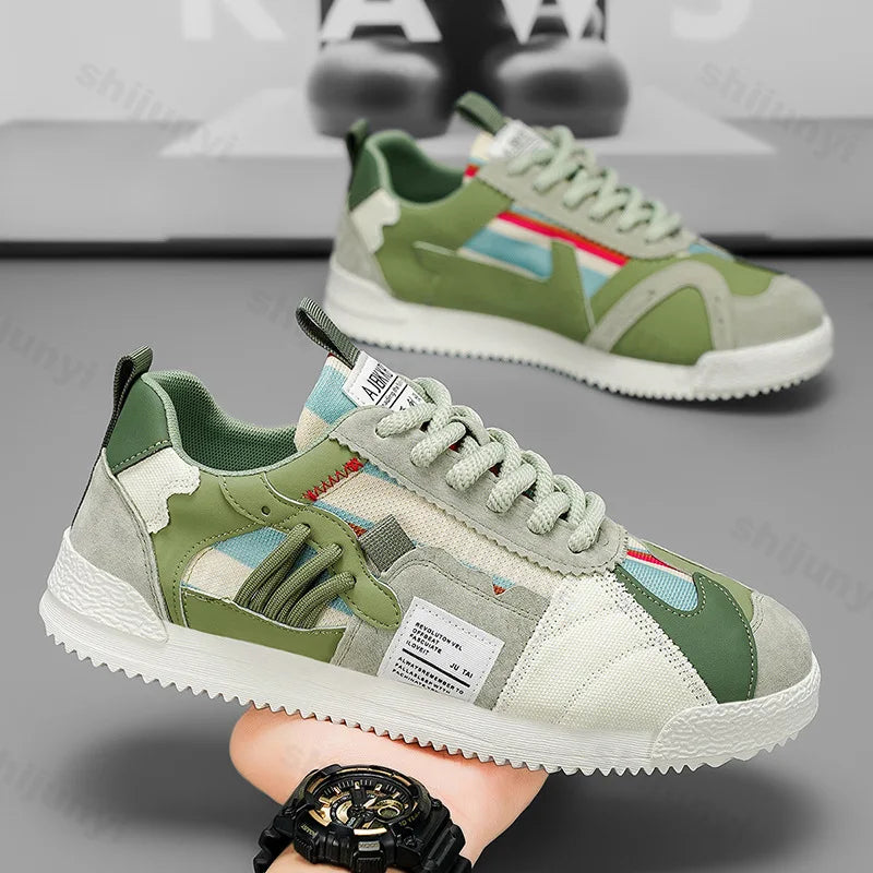 Large Size Men's White Sneakers Autumn Comfortable Non Slip Running Shoes Luxury Soft Sole Fashion Lace Up Outdoor Casual Shoes Pi-Mart